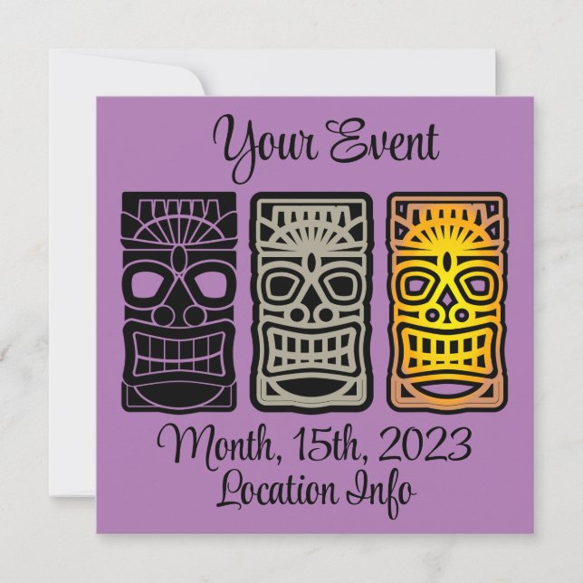 Triple Tiki Sculptures Thunder_Cove Inbjudningar (Framsida)