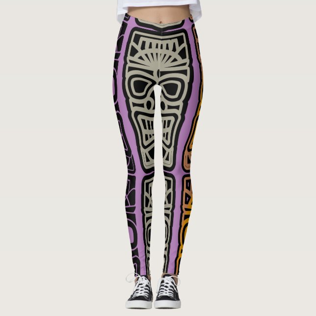 Triple Tiki Sculptures Thunder_Cove Leggings (Framsida)