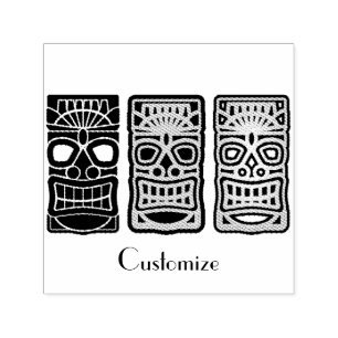 Triple Tiki Sculptures Thunder_Cove Självfärgande Stämpel
