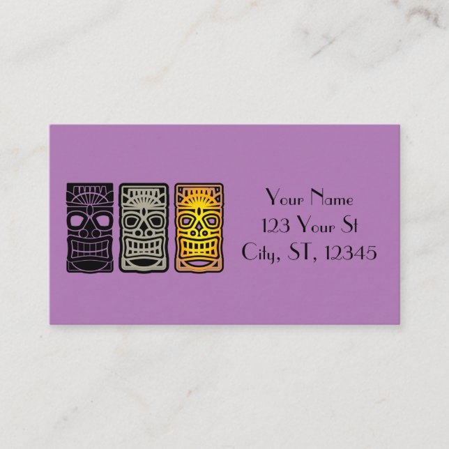 Triple Tiki Sculptures Thunder_Cove Visitkort (Framsida)