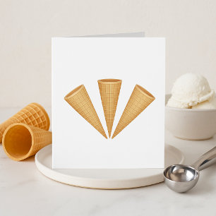 Triple Waffle Ice Cream Cone Sommar Dessert Inbjudningar