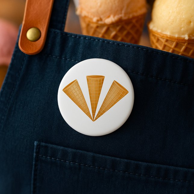 Triple Waffle Ice Cream Cone Sommar Dessert Knapp (Skapare uppladdad)