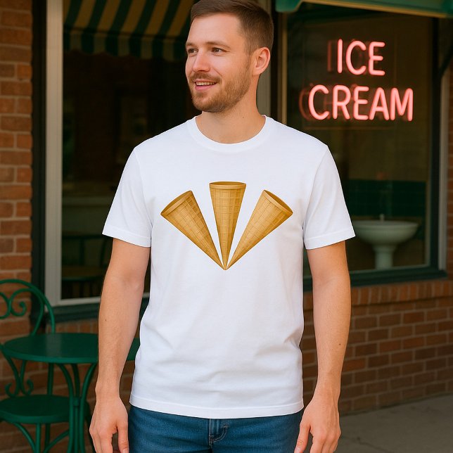 Triple Waffle Ice Cream Cone Sommar Dessert T Shirt (Skapare uppladdad)
