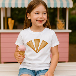 Triple Waffle Ice Cream Cone Sommar Dessert T Shirt