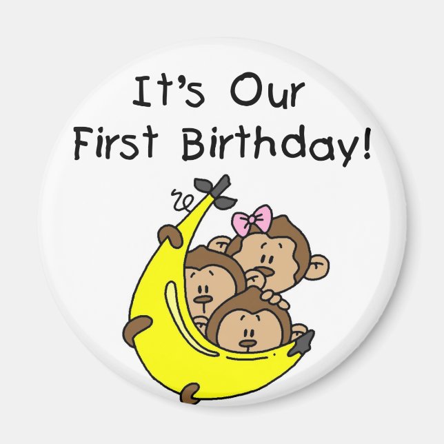 Triplet 1:a - två pojkar, en flicka magnet (Framsidan)