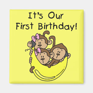 Triplet 1st - Two Girls One Boy Tshirts and Gifts Magnet