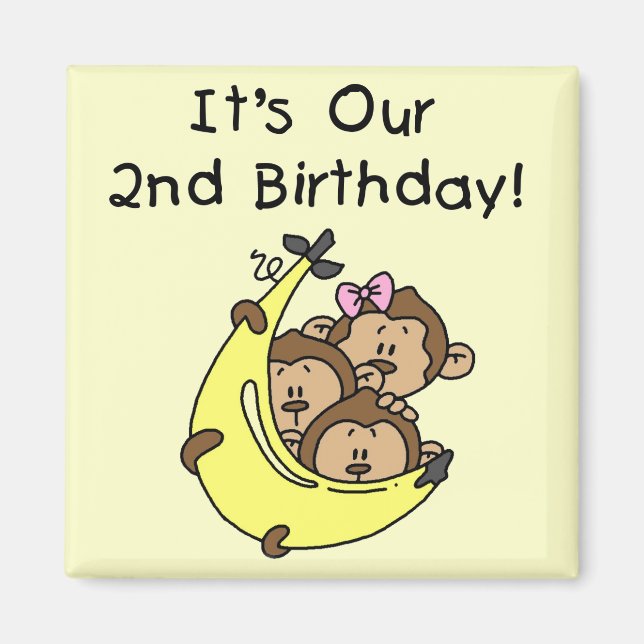 Triplet 2:a - Två pojkar/ en flicka Tshirts Magnet (Framsidan)