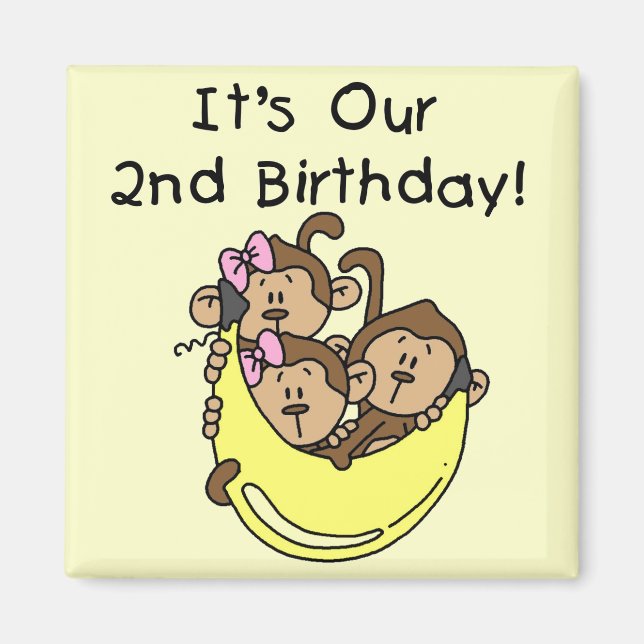 Triplet 2nd - Två flickor och en pojke Magnet (Framsidan)