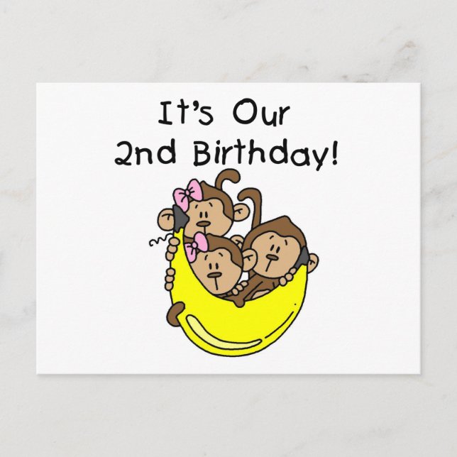 Triplet 2nd - Två flickor och en pojke Vykort (Framsida)