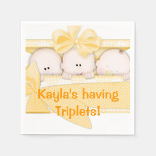 Triplet Baby Shower Pappra blöjor Pappersservett