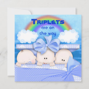 Triplet BOY Baby Shower-inbjudan Inbjudningar