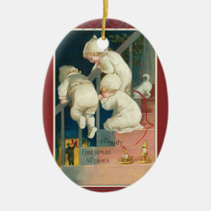 Triplet jul Ornament vintage Victorian
