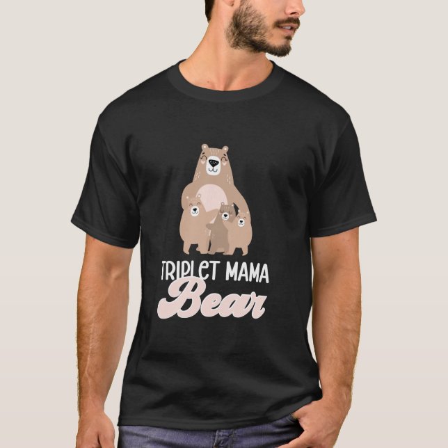 Triplet-Mamma Triplet Mamma i Triplet-triplet T Shirt (Framsida)