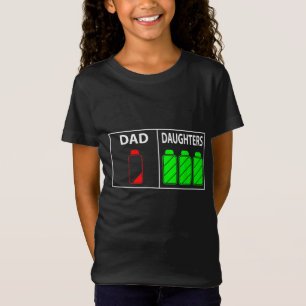 Triplet Pappa med tre döttrar vid Funny Fars dag T Shirt