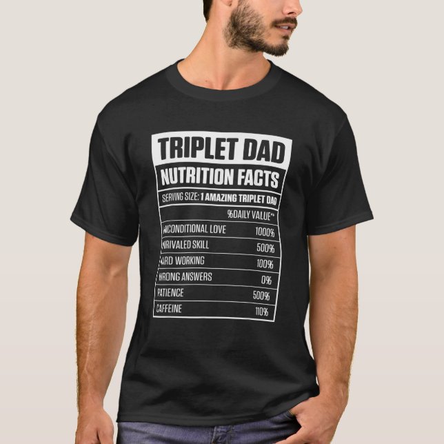 Triplet Pappa Pride New First Time pappa of Triple T Shirt (Framsida)