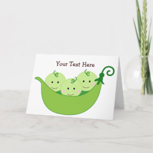 Triplet Pea-Poder (anpassade) Kort