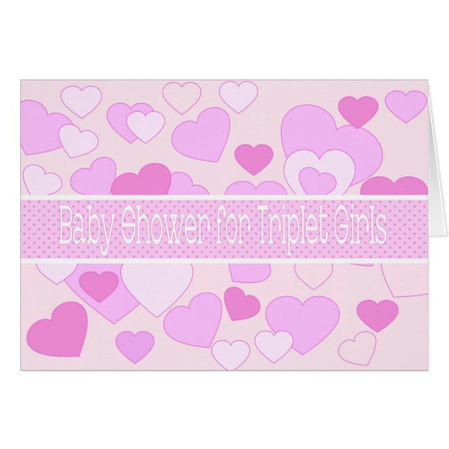 Triplet-presentkort för babyskor OBS kort (Framsidan Horizontal)