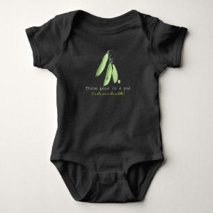 Triplet Three Peas in a Pod Baby Bodykostym T Shirt