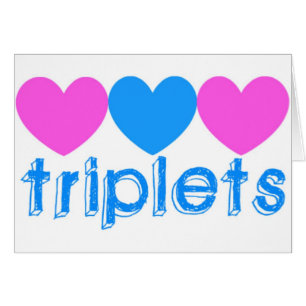 Triplet Two Girls One Boy Hälsningskort