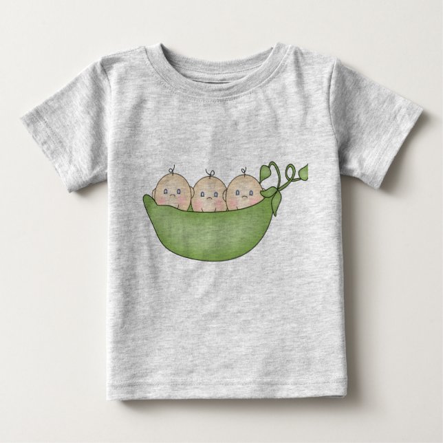 Tripletärtor i en pod t shirt (Framsida)