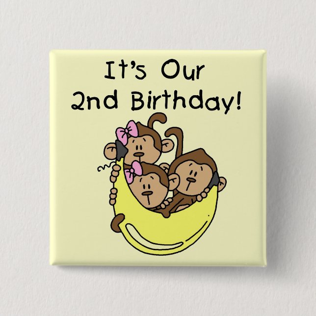 Triplets 2nd - Två flickor och en pojke Knapp (Framsida)