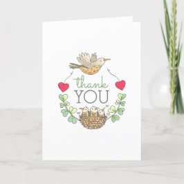 Triplets Baby Shower Bird Tack Kort