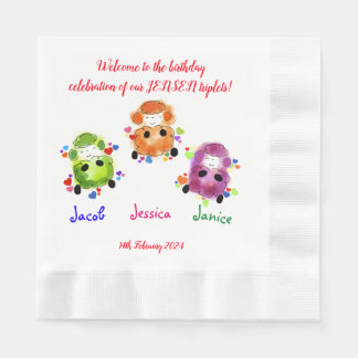 Triplets-födelsedag Pappersservett