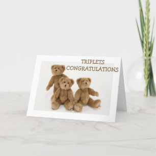 "TRIPLETS"-GRATTISAR=TRIPLE KÄRLEK HUGS KISSES KORT