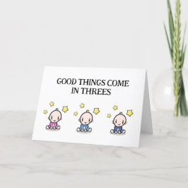 Triplets Grattiss Card, 1 flicka, 2 pojkar Tack Kort
