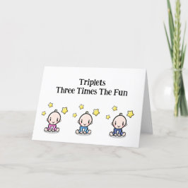 Triplets Grattiss Card, 1 flicka och 2 pojkar Tack Kort
