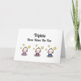 Triplets Grattiss Card, 2 flickor och 1 pojke. Tack Kort