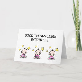 Triplets Grattiss Card, 3 flickor Tack Kort