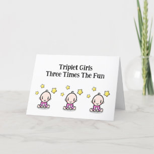 Triplets Grattiss Card, 3 triplet-flickor Tack Kort