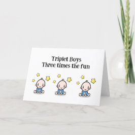Triplets Grattiss Card, 3 triplet-pojkar Tack Kort