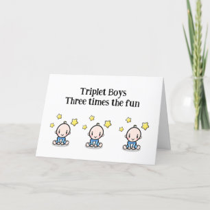 Triplets Grattiss Card, 3 triplet-pojkar Tack Kort