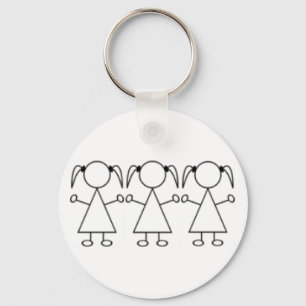 Triplets Keychain - flickor Nyckelring