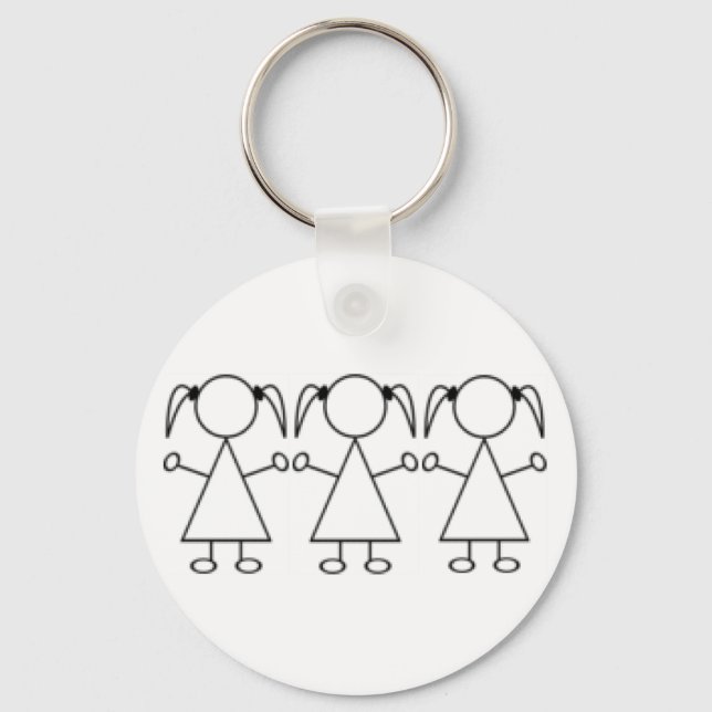 Triplets Keychain - Girls Nyckelring (Framsida)