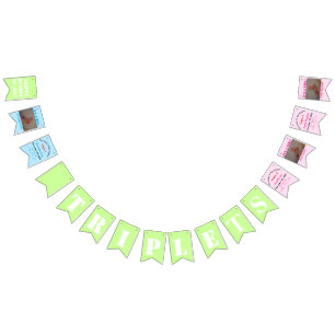 Triplets Pojke och Flickans foton Vimplar