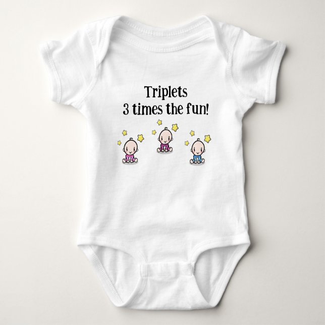 Triplets, Triplet Spädbarn Gift Idea, T Shirt (Framsida)