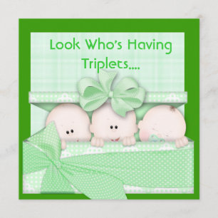 TRIPLETSBABY SHOWERINBJUDAN för POJKE OCH FLICKA Inbjudningar
