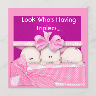 TRIPLETTERA GIRLS BABY SHOWER INVIKELSE INBJUDNINGAR