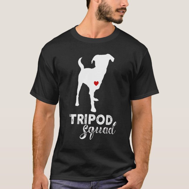 Tripod Squad Lämnat Front Leg Amputee Tre benade D T Shirt (Framsida)
