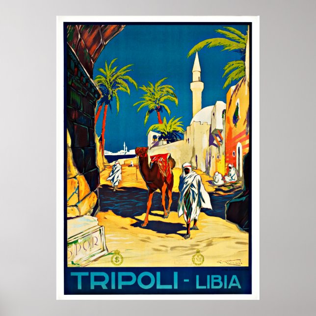 Tripoli Libia Libyen Afrika Vintage resor Poster (Framsidan)