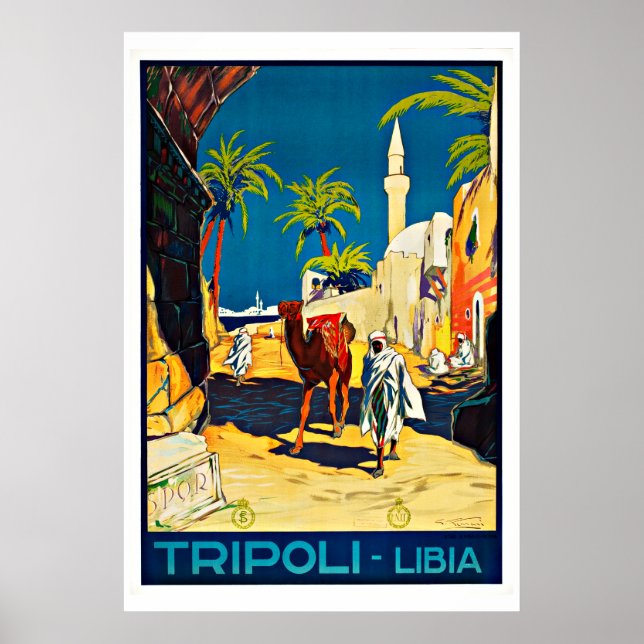 Tripoli Libya Vintage Travel Poster (Framsidan)
