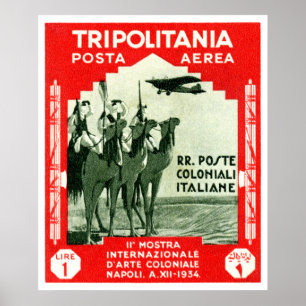 Tripolitania 1934 1 Lire frimärke Poster