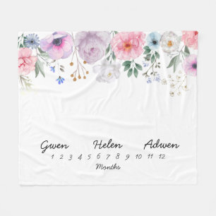 Trippar 50 x 60 månaders milstolpe Blankett Fleecefilt