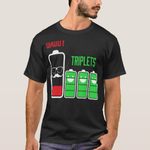 Trippar Pappa pappa med 3 barn Battery Low Far T Shirt