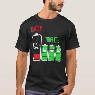 Trippar Pappa pappa med 3 barn Battery Low Far T Shirt