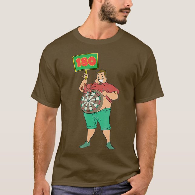 Trippel 180 Dartboard Dart Tournament T Shirt (Framsida)