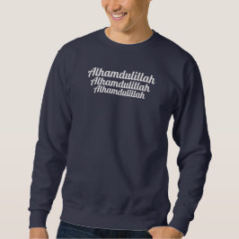 Trippel Alhamdulillah Mörkblå Lång Ärmad Tröja